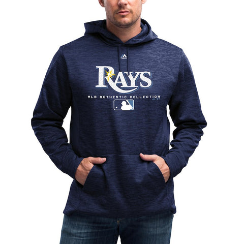 Tampa Bay Rays Majestic Authentic Collection Team Drive Ultra-Streak Fleece Pullover Hoodie