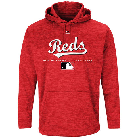 Cincinnati Reds Majestic Authentic Collection Team Drive Ultra-Streak Fleece Pullover Hoodie