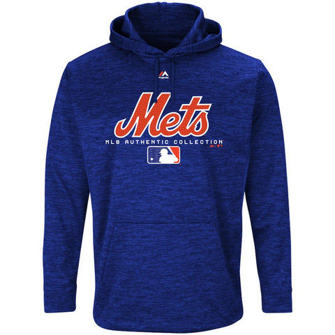 New York Mets Majestic Authentic Collection Team Drive Ultra-Streak Fleece Pullover Hoodie