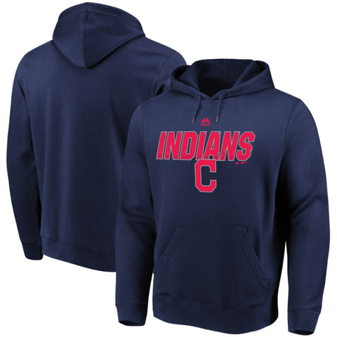 Cleveland Indians Majestic High Energy Pullover Hoodie - Navy
