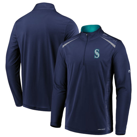 Seattle Mariners Majestic Perfect Movements Cool Base Quarter-Zip Pullover Jacket