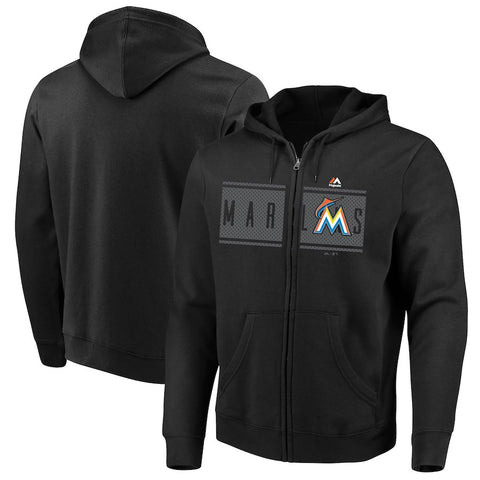 Miami Marlins Majestic Piercing Attack Full-Zip Hoodie