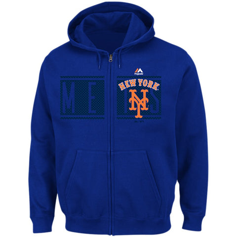 New York Mets Majestic Piercing Attack Full-Zip Hoodie