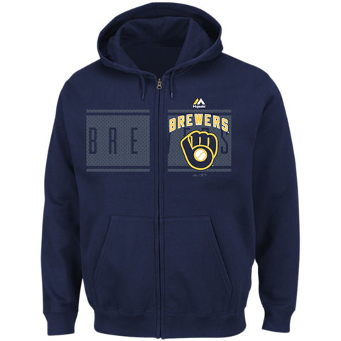Milwaukee Brewers Majestic Piercing Attack Full-Zip Hoodie