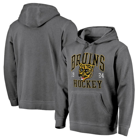 Boston Bruins   Vintage Collection Old Favorite Shadow Washed Pullover Hoodie - Black