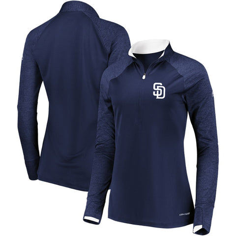 San Diego Padres Majestic Women's Extremely Clear Cool Base Raglan 1/2-Zip Jacket