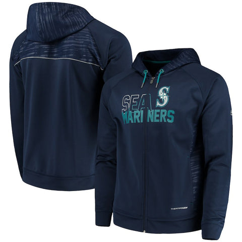 Seattle Mariners Majestic MLB Chin Music Full Zip Therma Base Hoodie