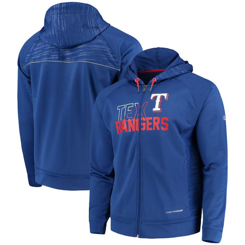 Texas Rangers Majestic MLB Chin Music Full Zip Therma Base Hoodie
