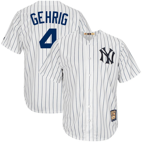 Lou Gehrig New York Yankees Majestic Big & Tall Cooperstown Collection Cool Base Replica Player Jersey - White