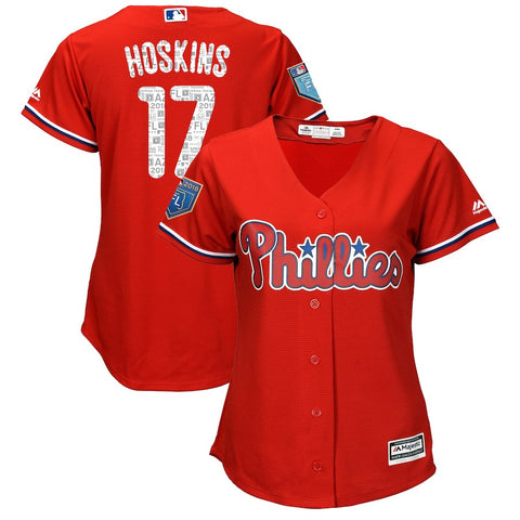 Rhys Hoskins Philadelphia Phillies Majestic Women's 2018 Spring Training Cool Base Player Jersey