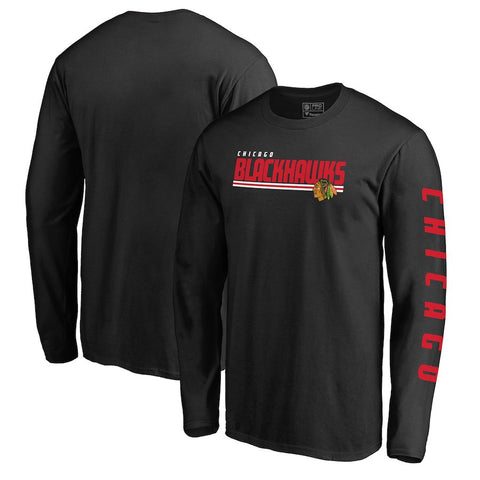 Chicago Blackhawks   Fast Line Long Sleeve T-Shirt - Black