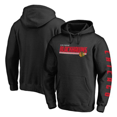 Chicago Blackhawks   Fast Line Pullover Hoodie - Black