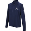 Atlanta Braves Under Armour Women's Passion Performance Tri-Blend Raglan Half-Zip Pullover Jacket - Navy