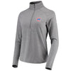 Chicago Cubs Under Armour Women's Passion Performance Tri-Blend Raglan Half-Zip Pullover Jacket - Heathered Gray