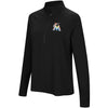 Miami Marlins Under Armour Women's Passion Performance Tri-Blend Raglan Half-Zip Pullover Jacket - Black