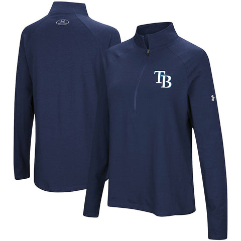 Tampa Bay Rays Under Armour Women's Passion Performance Tri-Blend Raglan Half-Zip Pullover Jacket - Navy