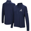 Atlanta Braves Under Armour Women's Passion Performance Tri-Blend Raglan Half-Zip Pullover Jacket - Navy