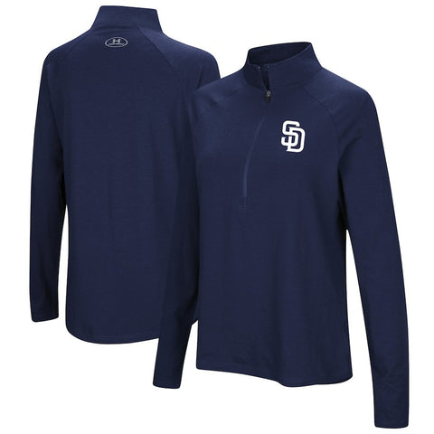 San Diego Padres Under Armour Women's Passion Performance Tri-Blend Raglan Half-Zip Pullover Jacket - Navy