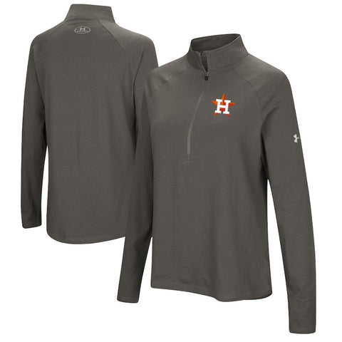 Houston Astros Under Armour Women's Passion Performance Tri-Blend Raglan Half-Zip Pullover Jacket - Heathered Gray