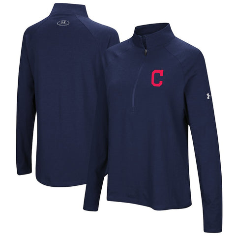 Cleveland Indians Under Armour Women's Passion Performance Tri-Blend Raglan Half-Zip Pullover Jacket