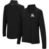 Miami Marlins Under Armour Women's Passion Performance Tri-Blend Raglan Half-Zip Pullover Jacket - Black