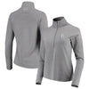 St. Louis Cardinals Under Armour Women's Passion Performance Tri-Blend Raglan Half-Zip Pullover Jacket - Heathered Gray
