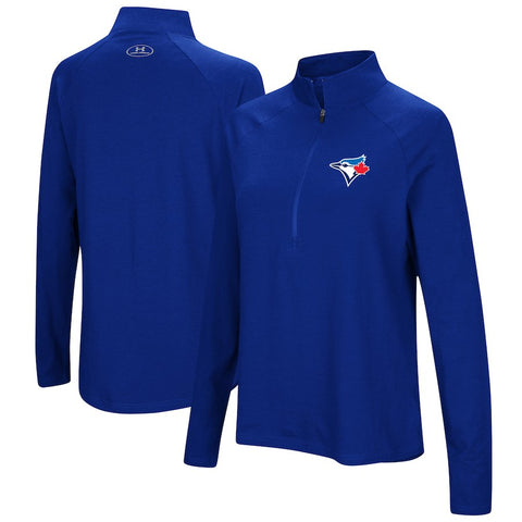 Toronto Blue Jays Under Armour Women's Passion Performance Tri-Blend Raglan Half-Zip Pullover Jacket - Royal