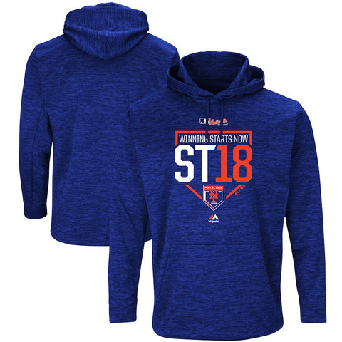 New York Mets Majestic MLB Authentic 2018 Spring Training Ultra-Streak Fleece Pullover Hoodie