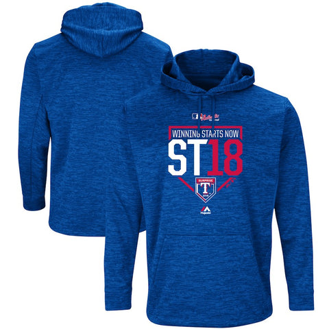 Texas Rangers Majestic MLB Authentic 2018 Spring Training Ultra-Streak Fleece Pullover Hoodie