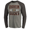 Anaheim Ducks   Timeless Collection Antique Stack Tri-Blend Long Sleeve Raglan T-Shirt - Ash