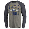 Buffalo Sabres   Timeless Collection Antique Stack Tri-Blend Long Sleeve Raglan T-Shirt - Ash
