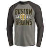 Boston Bruins   Timeless Collection Antique Stack Big & Tall Tri-Blend Long Sleeve Raglan T-Shirt - Ash