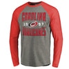 Carolina Hurricanes   Timeless Collection Antique Stack Big & Tall Tri-Blend Long Sleeve Raglan T-Shirt - Ash