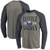 Buffalo Sabres   Timeless Collection Antique Stack Big & Tall Tri-Blend Long Sleeve Raglan T-Shirt - Ash