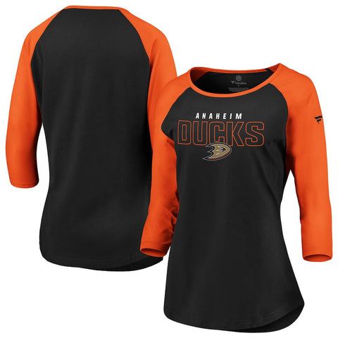 Anaheim Ducks   Women's Iconic 3/4-Sleeve Scoop Neck T-Shirt