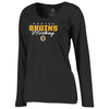 Boston Bruins   Women's Iconic Collection Script Assist Plus Size Long Sleeve T-Shirt - Black