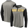 Boston Bruins   True Classics Retro Stripe Long Sleeve Henley T-Shirt