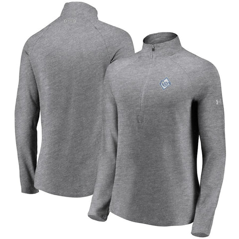 Tampa Bay Rays Under Armour Women's Passion Alternate Performance Tri-Blend Raglan Half-Zip Pullover Jacket - Heathered Gray