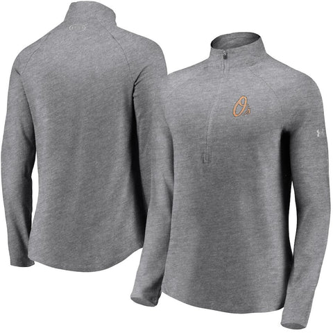 Baltimore Orioles Under Armour Women's Passion Alternate Performance Tri-Blend Raglan Half-Zip Pullover Jacket - Heathered Gray