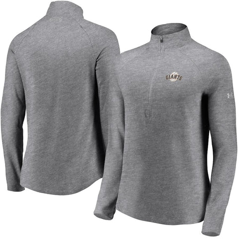 San Francisco Giants Under Armour Women's Passion Alternate Performance Tri-Blend Raglan Half-Zip Pullover Jacket - Heathered Gray