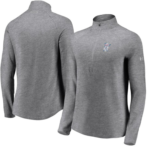 Minnesota Twins Under Armour Women's Passion Alternate Performance Tri-Blend Raglan Half-Zip Pullover Jacket - Heathered Gray
