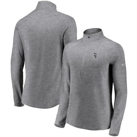Chicago White Sox Under Armour Women's Passion Alternate Performance Tri-Blend Raglan Half-Zip Pullover Jacket - Heathered Gray