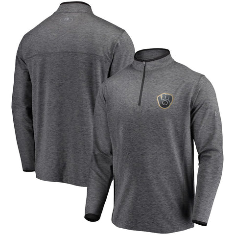 Milwaukee Brewers Under Armour Stretch Reflective Logo Performance Quarter-Zip Pullover Jacket
