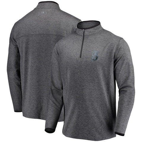 Seattle Mariners Under Armour Stretch Reflective Logo Performance Quarter-Zip Pullover Jacket