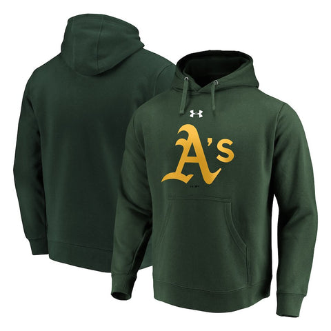 Oakland Athletics Under Armour Commitment Team Mark Performance Pullover Hoodie - Green
