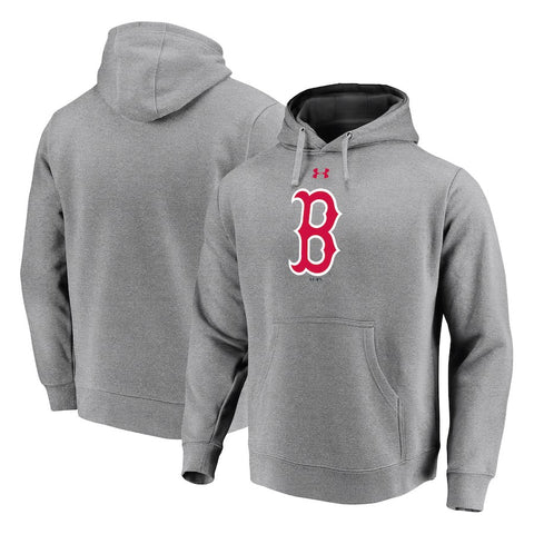 Boston Red Sox Under Armour Commitment Team Mark Performance Pullover Hoodie - Heathered Gray