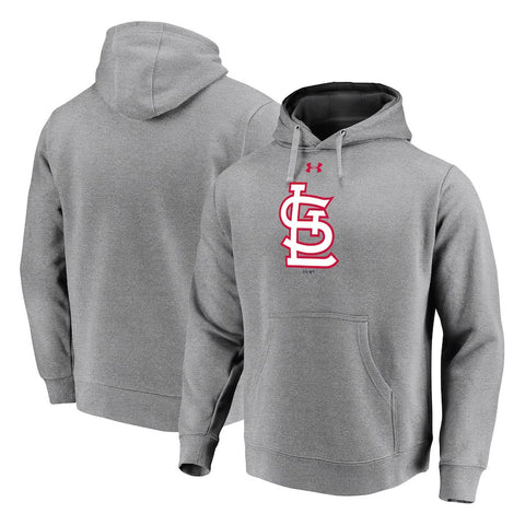 St. Louis Cardinals Under Armour Commitment Team Mark Performance Pullover Hoodie - Heathered Gray