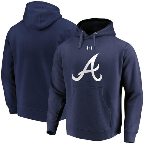 Atlanta Braves Under Armour Commitment Team Mark Performance Pullover Hoodie - Navy