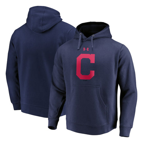 Cleveland Indians Under Armour Commitment Team Mark Performance Pullover Hoodie - Navy