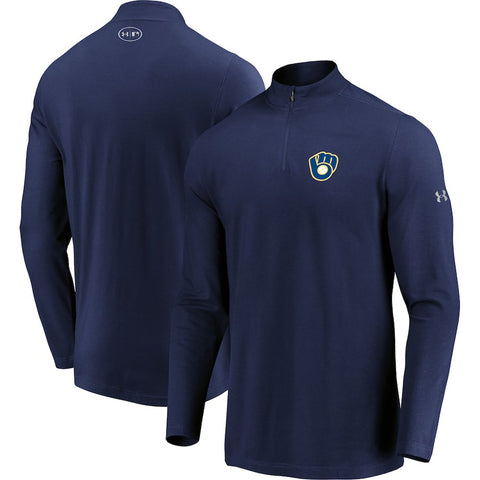 Milwaukee Brewers Under Armour Passion Performance Tri-Blend Quarter-Zip Pullover Jacket